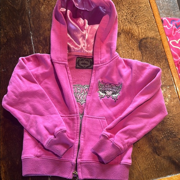 Cowgirl Hardware Pink Sweatshirt zip up - Picture 4 of 4